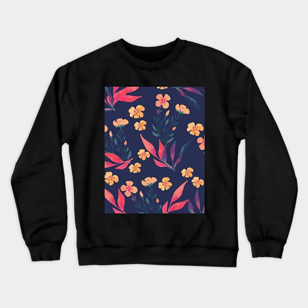 roses pattern mask - Flowers pattern colorful roses - cute beautiful flower mask- flower bloom Crewneck Sweatshirt by jack22